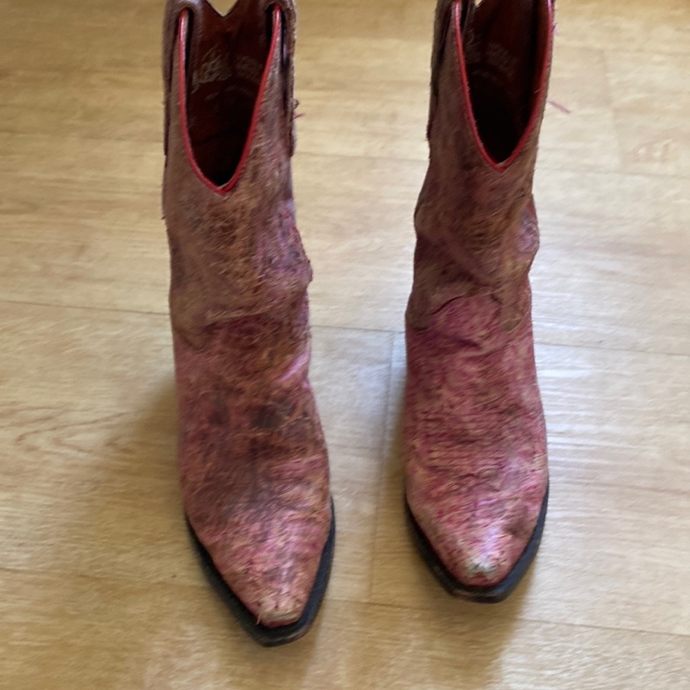 Dan Post! Red leather/ all leather / real cowboy boots!